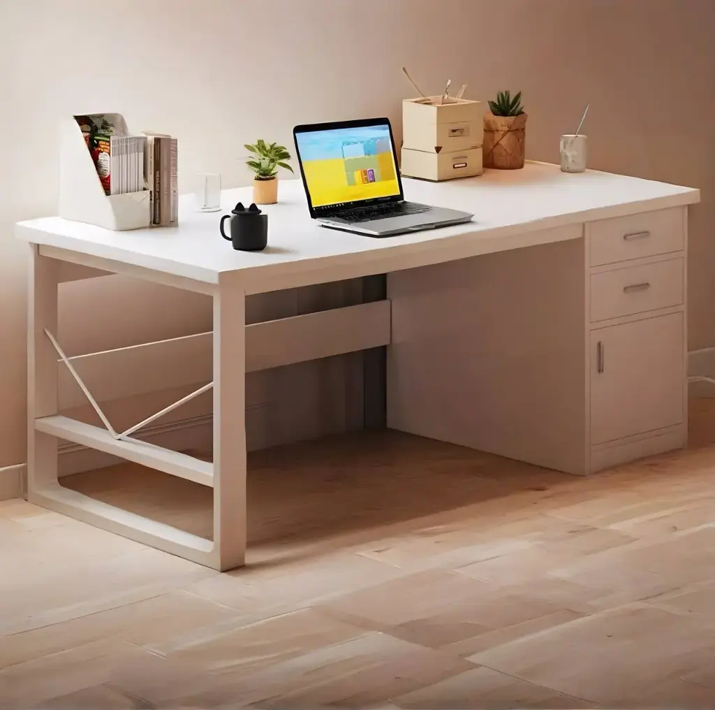 مكتب دراسي عصري باللون الابيض