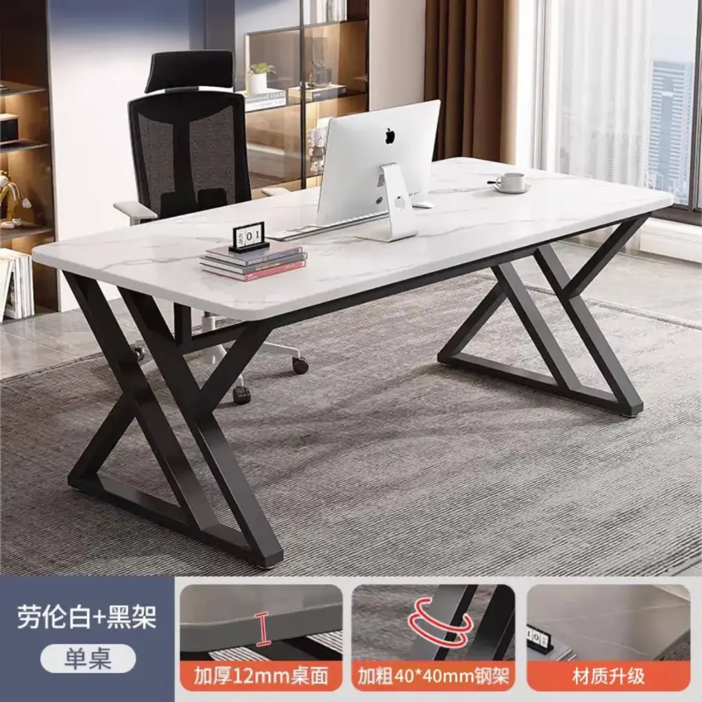 ⚪ طاولة مكتب بلون رخامي وأناقة احترافية