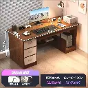 مكتب كمبيوتر خشبي بتصميم عملي 